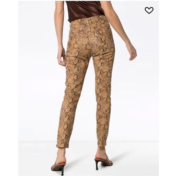 New Frame Le High Skinny Crop in Coated Python Size 27 - Picture 5 of 14